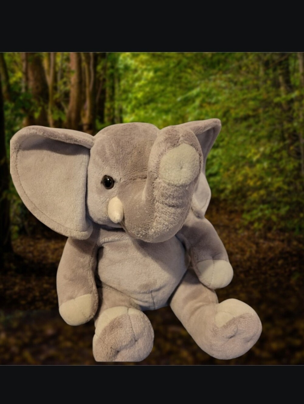 Retired Build-A-Bear Workshop Gray Elephant, Seated‎ Design Upturned Trunk 15"